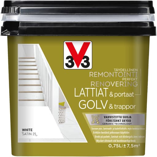V33 KAAKELIMAALI LATTIOILLE WHITE 750ML