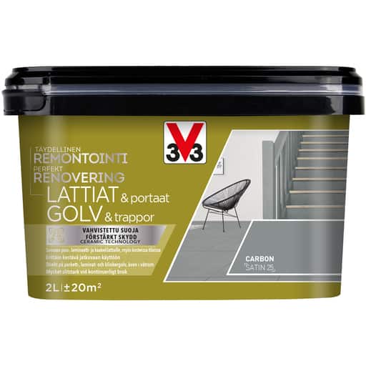V33 KAAKELIMAALI LATTIOILLE CARBON 2L