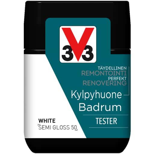 V33 KAAKELIMAALI SEINILLE TESTERI WHITE 75ML