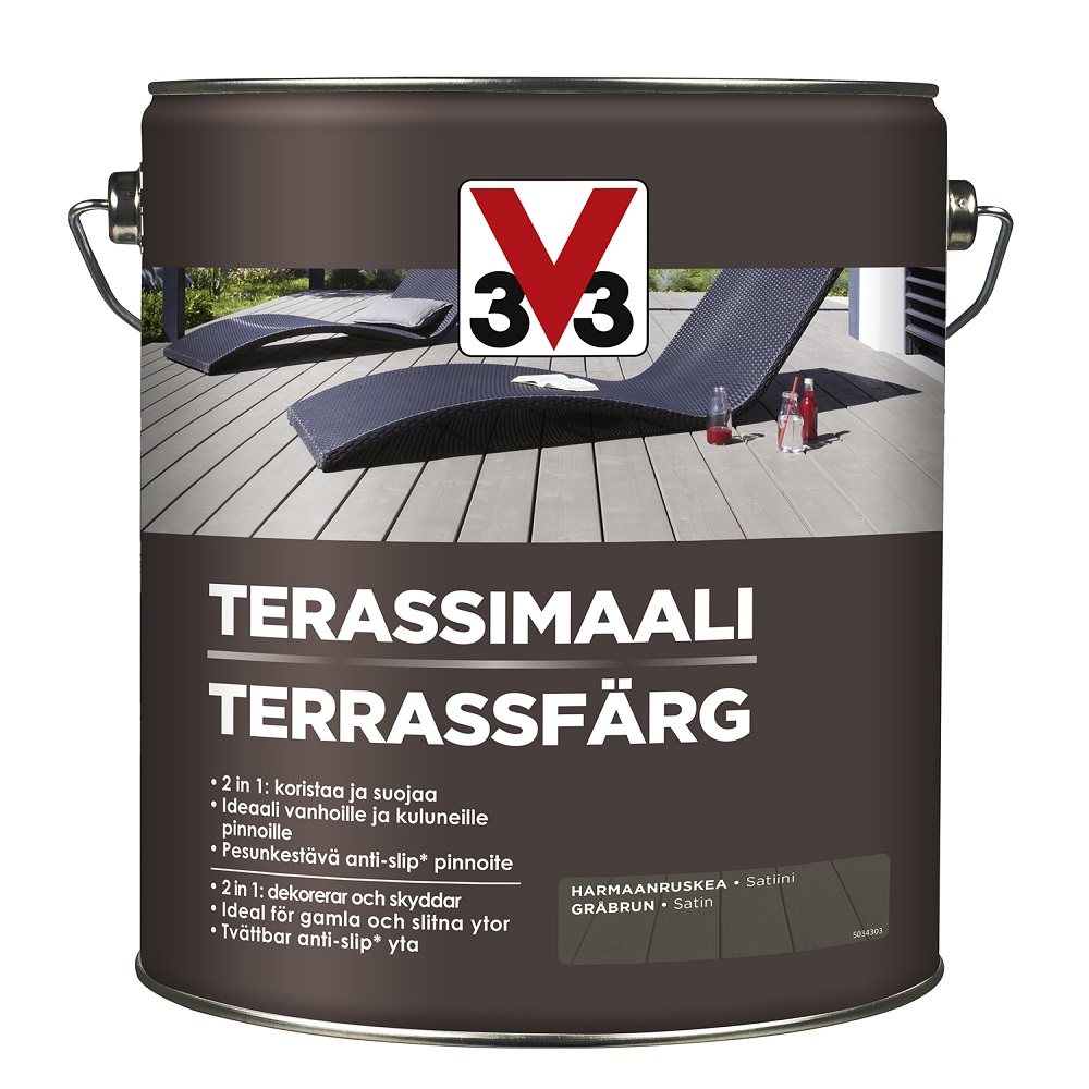 V33 terassimaali harmaanruskea 5l | säästötalo latvala